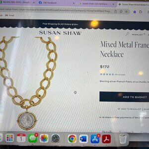 Susan Shaw Mixed Metal Franc Chain Necklace